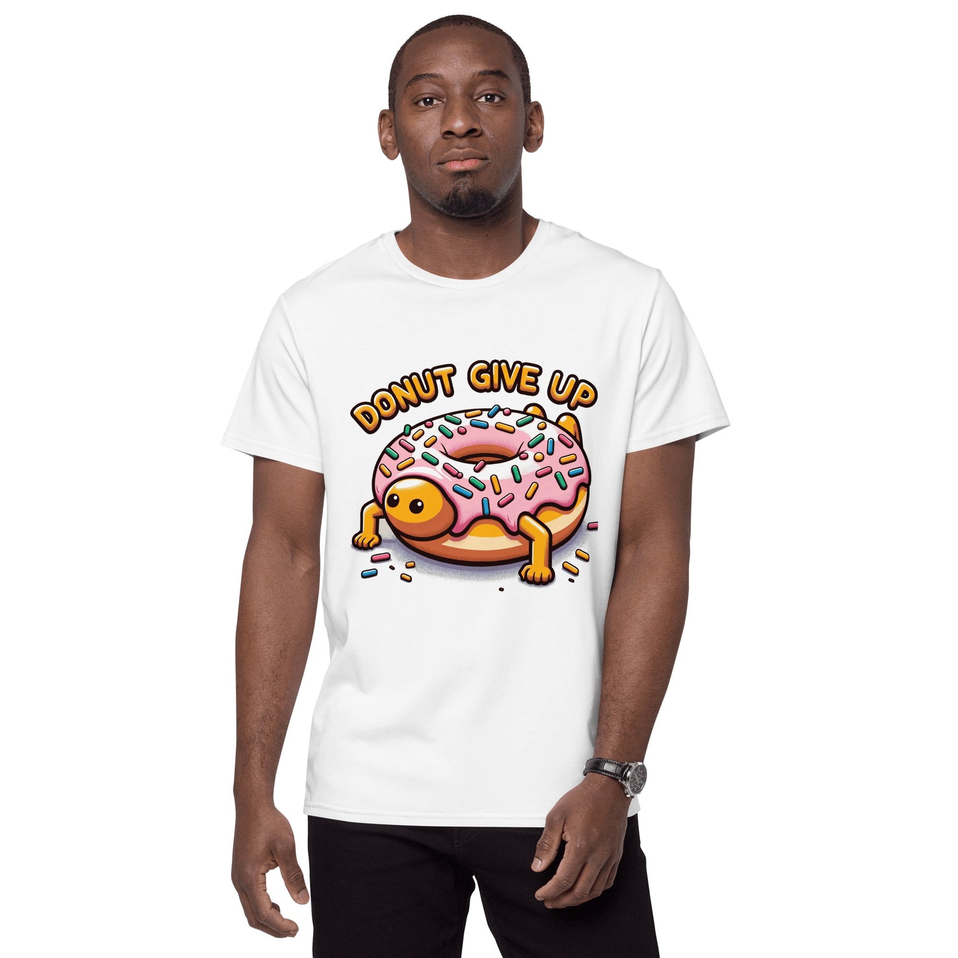 Herren T-Shirt aus Premium Baumwolle "Donut give up" - Artexio