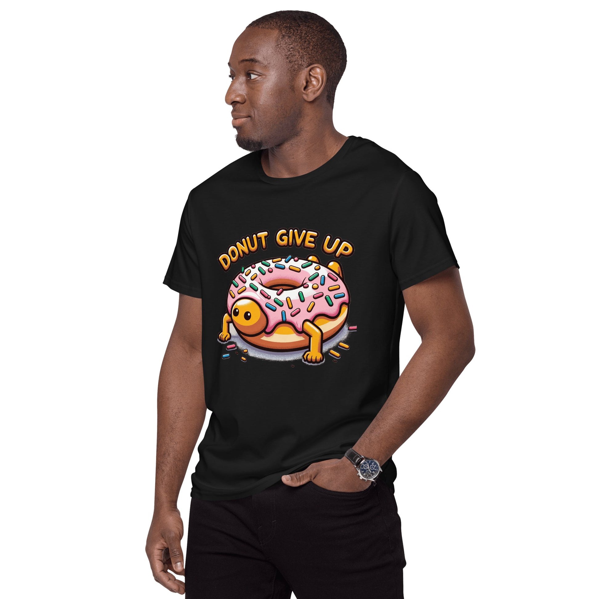 Herren T-Shirt aus Premium Baumwolle "Donut give up" - Artexio