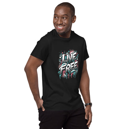 Herren T-Shirt aus Premium Baumwolle "Live Free" - Artexio