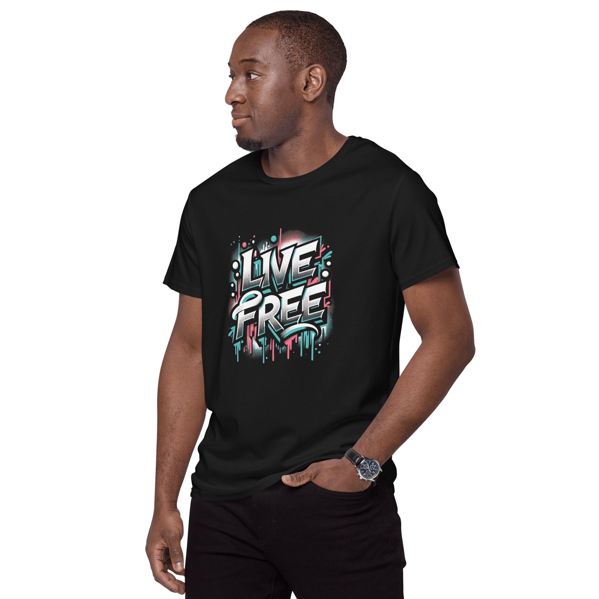 Herren T-Shirt aus Premium Baumwolle "Live Free" - Artexio