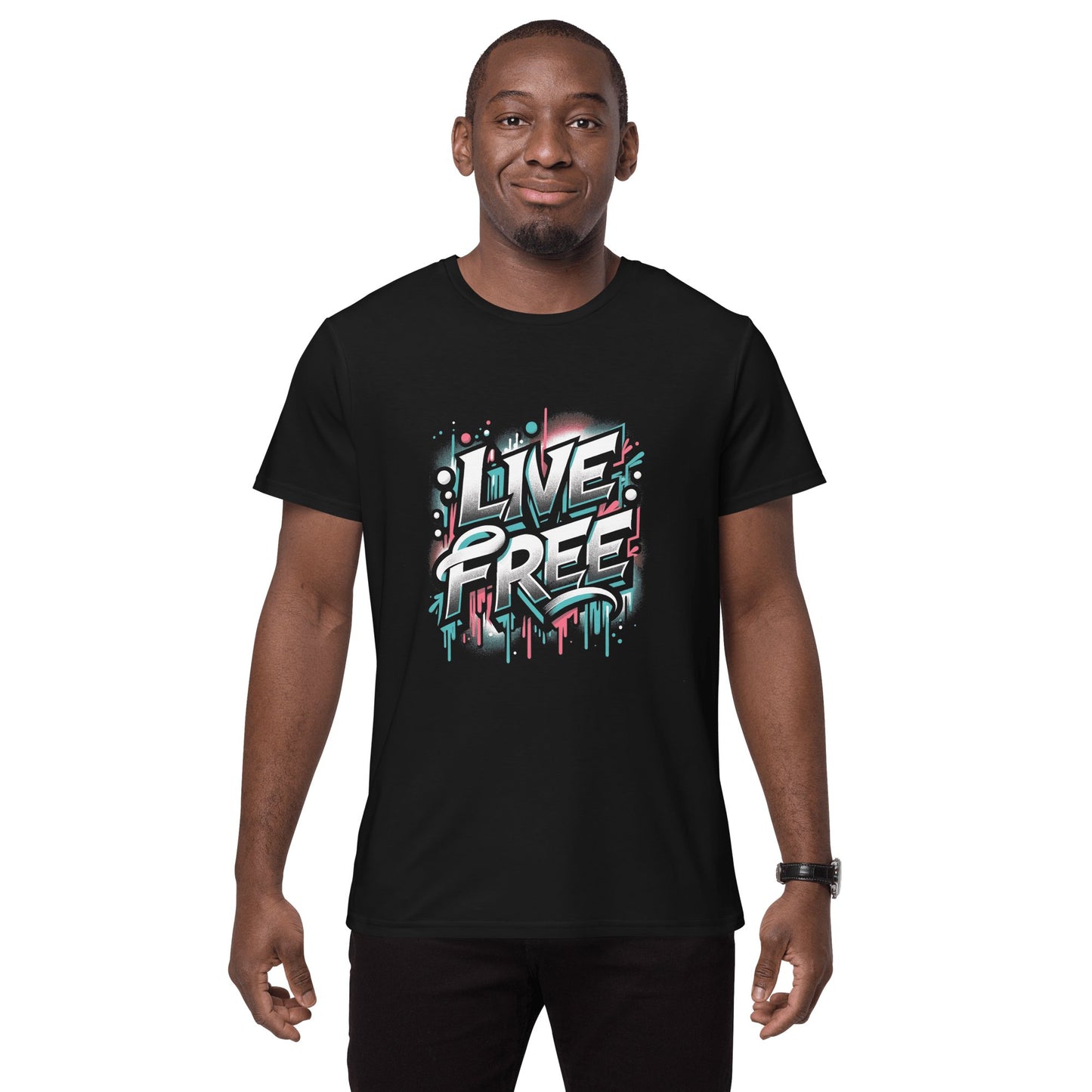 Herren T-Shirt aus Premium Baumwolle "Live Free" - Artexio