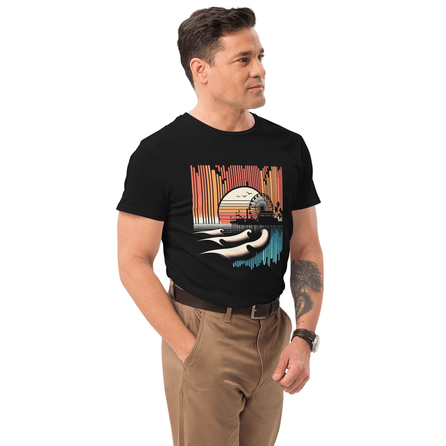 Herren T-Shirt aus Premium Baumwolle "Santa Monica Pier" - Artexio