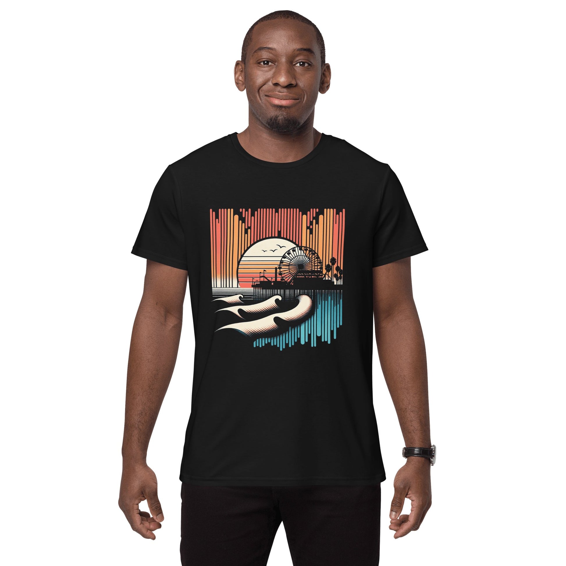 Herren T-Shirt aus Premium Baumwolle "Santa Monica Pier" - Artexio