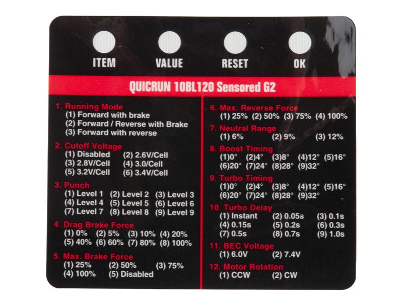 Hobbywing Combo Quicrun 10BL120 G2 Regler mit 10.5T 3650SD Motor