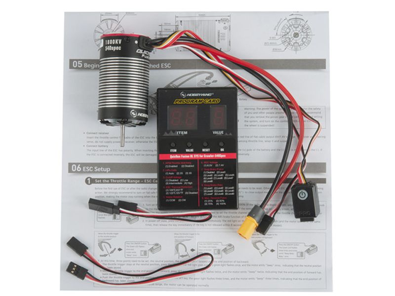 Hobbywing QuicRun Fusion Combo mit 540spec - 1800kV Motor für 1:10 Rock Crawler
