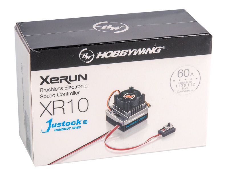 Hobbywing Xerun XR10 Justock G3 Handout Spec Brushless Regler 60A 2s - 3 LiPo, BEC 3A für 1:10 Fahrzeuge