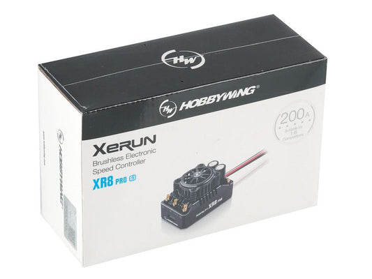 Hobbywing Xerun XR8 Pro G3 Brushless Regler 200A 2 - 4S LiPo für 1:8 Fahrzeuge