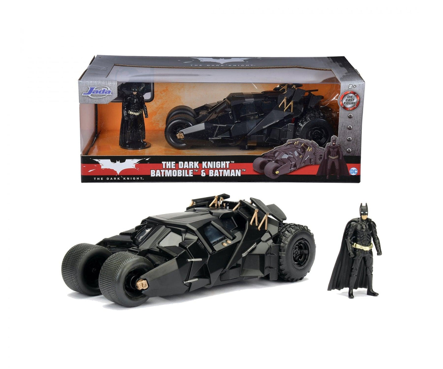 Jadatoys Batmobile Tumbler with Diecast Batman Figure - The Dark Knight (2008) 1:24 Modell - Artexio