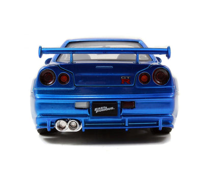 Jadatoys Brian's Nissan Skyline GT - R (R34) 2002 Blue - Fast & Furious 1:24 Modell - Artexio