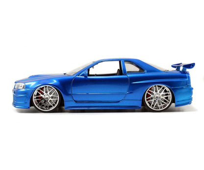 Jadatoys Brian's Nissan Skyline GT - R (R34) 2002 Blue - Fast & Furious 1:24 Modell - Artexio