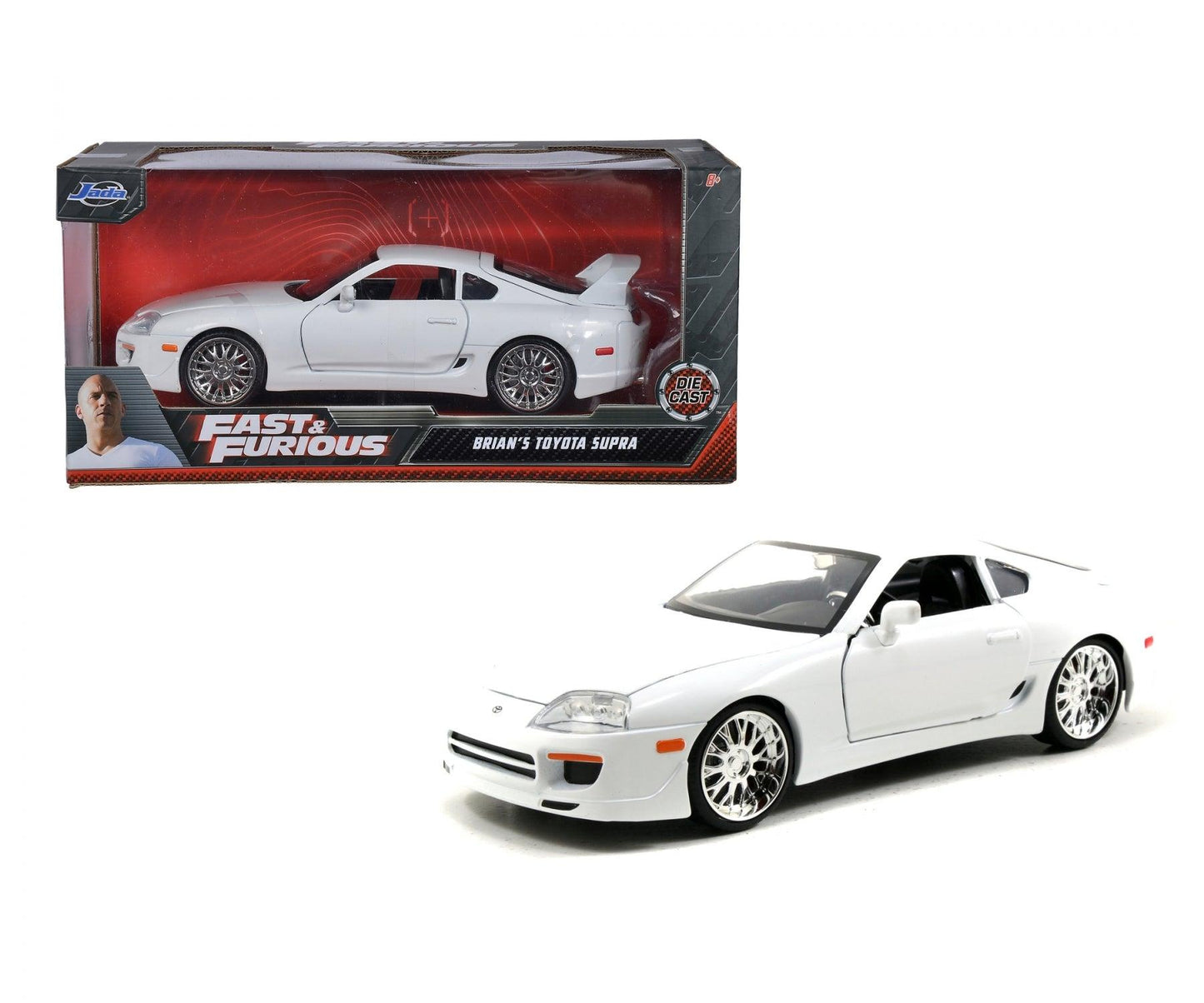 Jadatoys Brian's Toyota Supra 1995 White - Fast & Furious 1:24 Modell