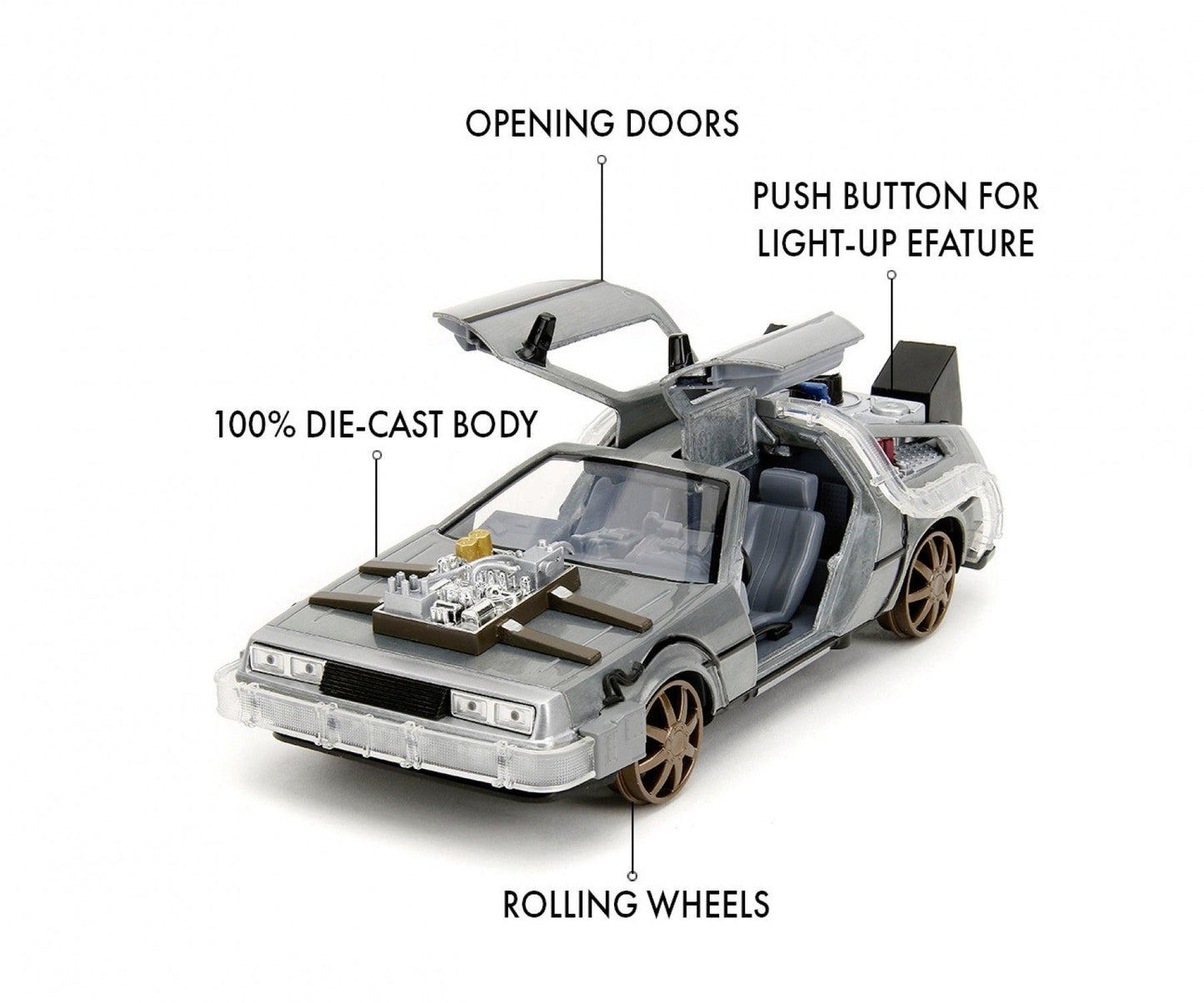 Jadatoys DeLorean DMC - 12 Time Machine (Back to the Future 3) 1:24 Modell