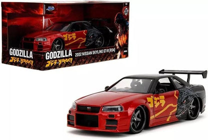 Jadatoys Nissan Skyline GT - R (R34) 2002 - Godzilla 1:24 Modell - Artexio