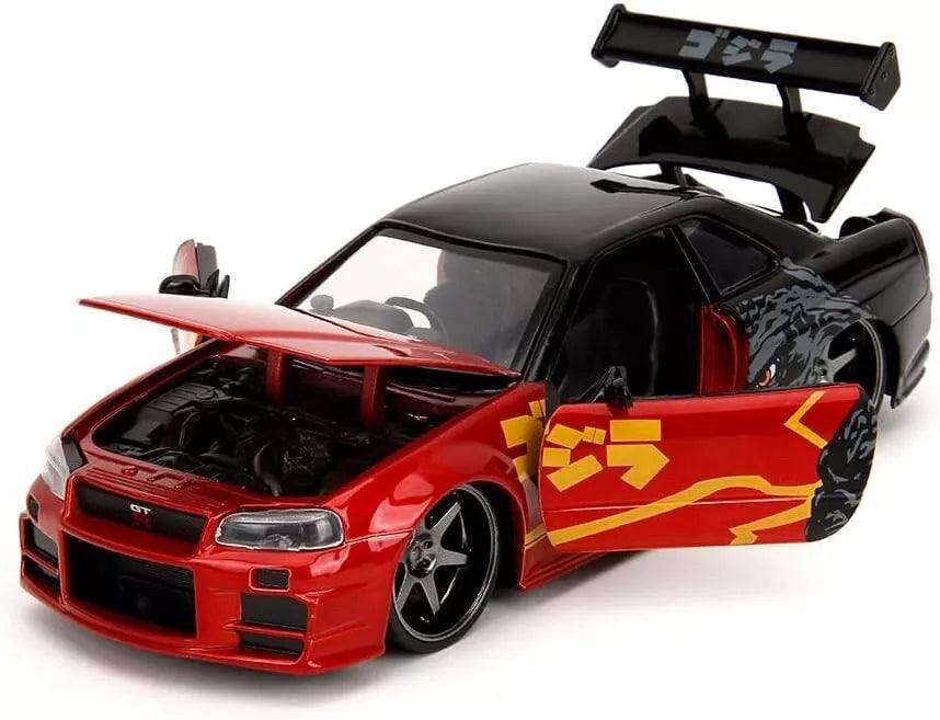 Jadatoys Nissan Skyline GT - R (R34) 2002 - Godzilla 1:24 Modell - Artexio