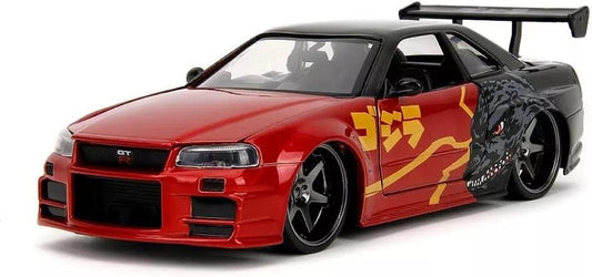Jadatoys Nissan Skyline GT-R (R34) 2002 - Godzilla 1:24 Modell_Artexio