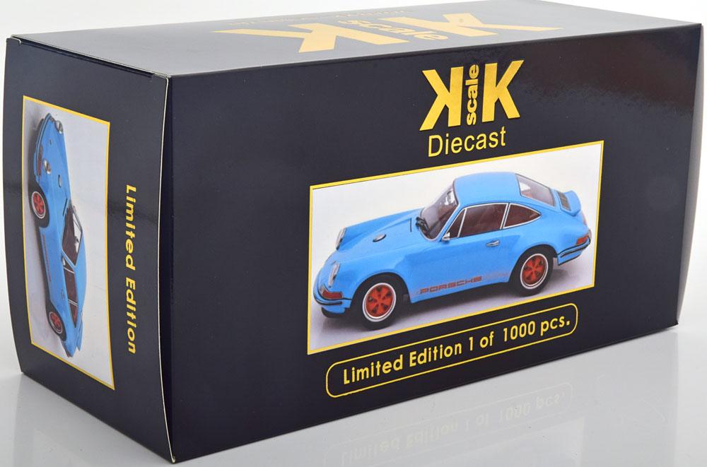 KK - Scale Singer Porsche 911 Coupe - Hellblau/Orange 1:18 Modell - Artexio