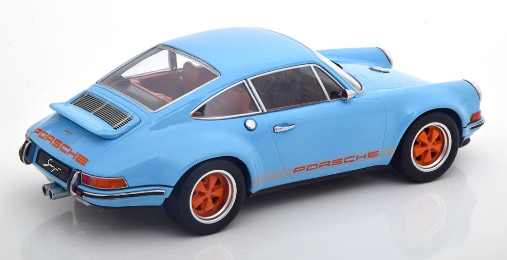 KK - Scale Singer Porsche 911 Coupe - Hellblau/Orange 1:18 Modell - Artexio