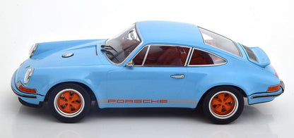 KK - Scale Singer Porsche 911 Coupe - Hellblau/Orange 1:18 Modell - Artexio