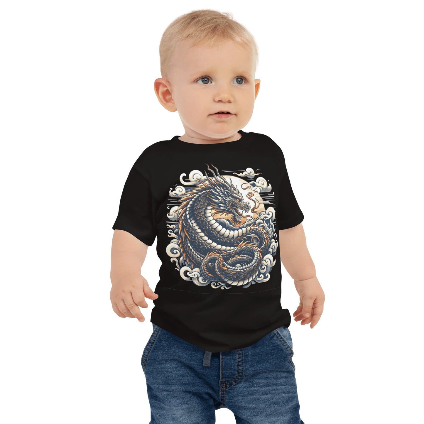 Kurzärmeliges Baby Jersey T-Shirt "Drache" - Artexio