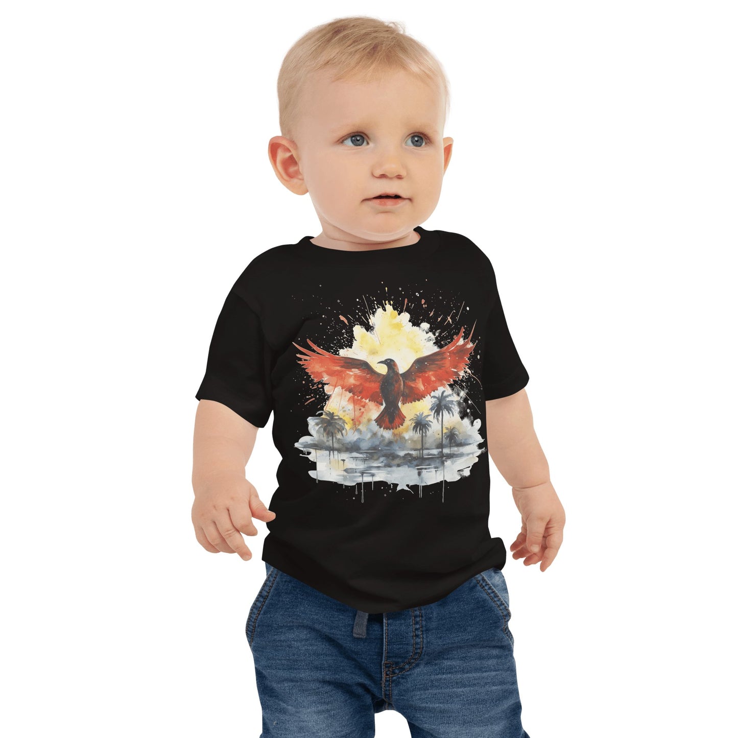 Kurzärmeliges Baby Jersey T-Shirt "Firebird" - Artexio