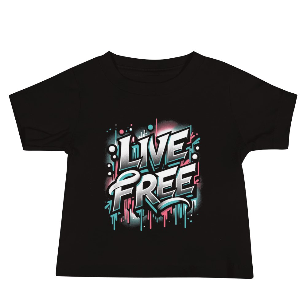 Kurzärmeliges Baby Jersey T-Shirt "Live Free" - Artexio