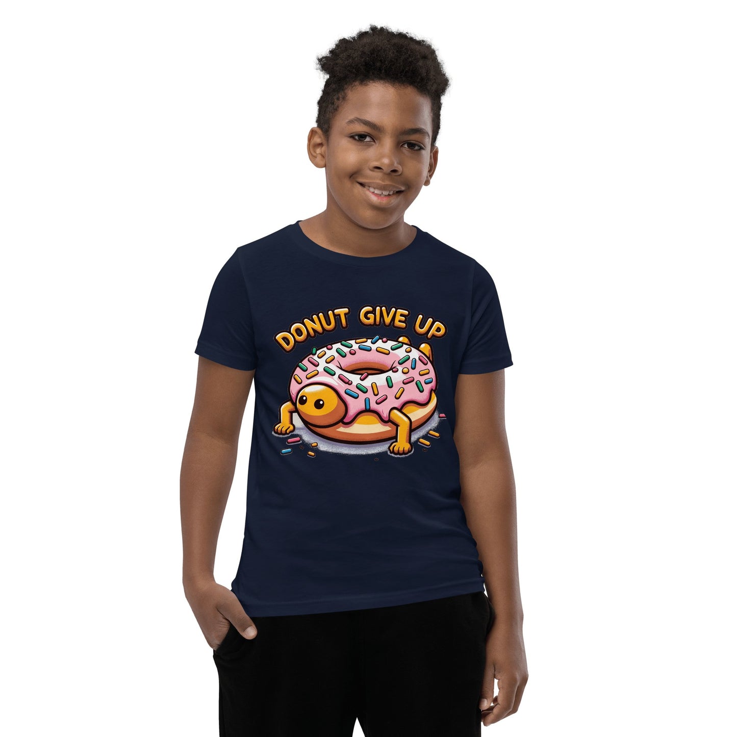 Kurzärmeliges T-Shirt für Jugendliche "Donut give up" - Artexio