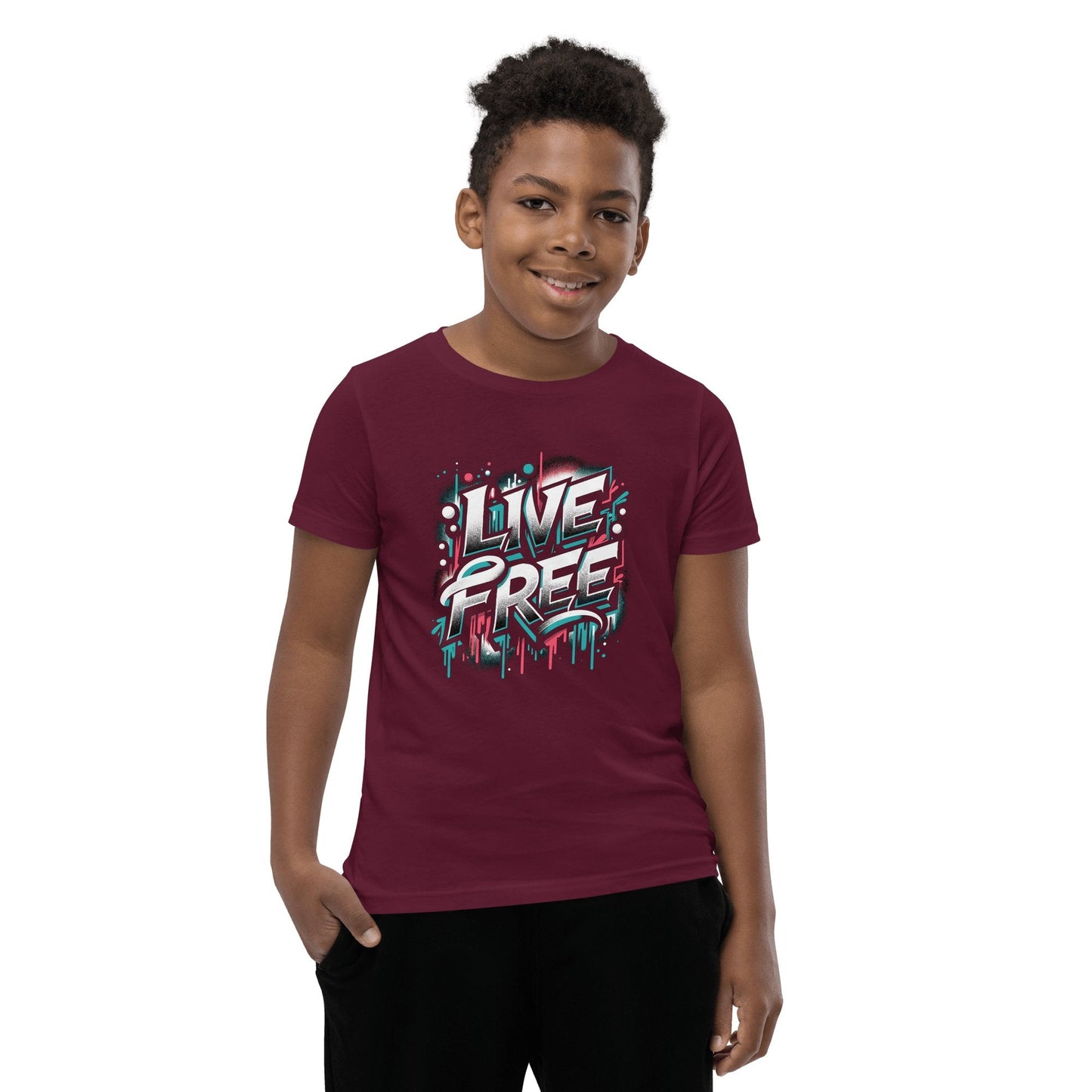 Kurzärmeliges T-Shirt für Jugendliche "Live Free" - Artexio