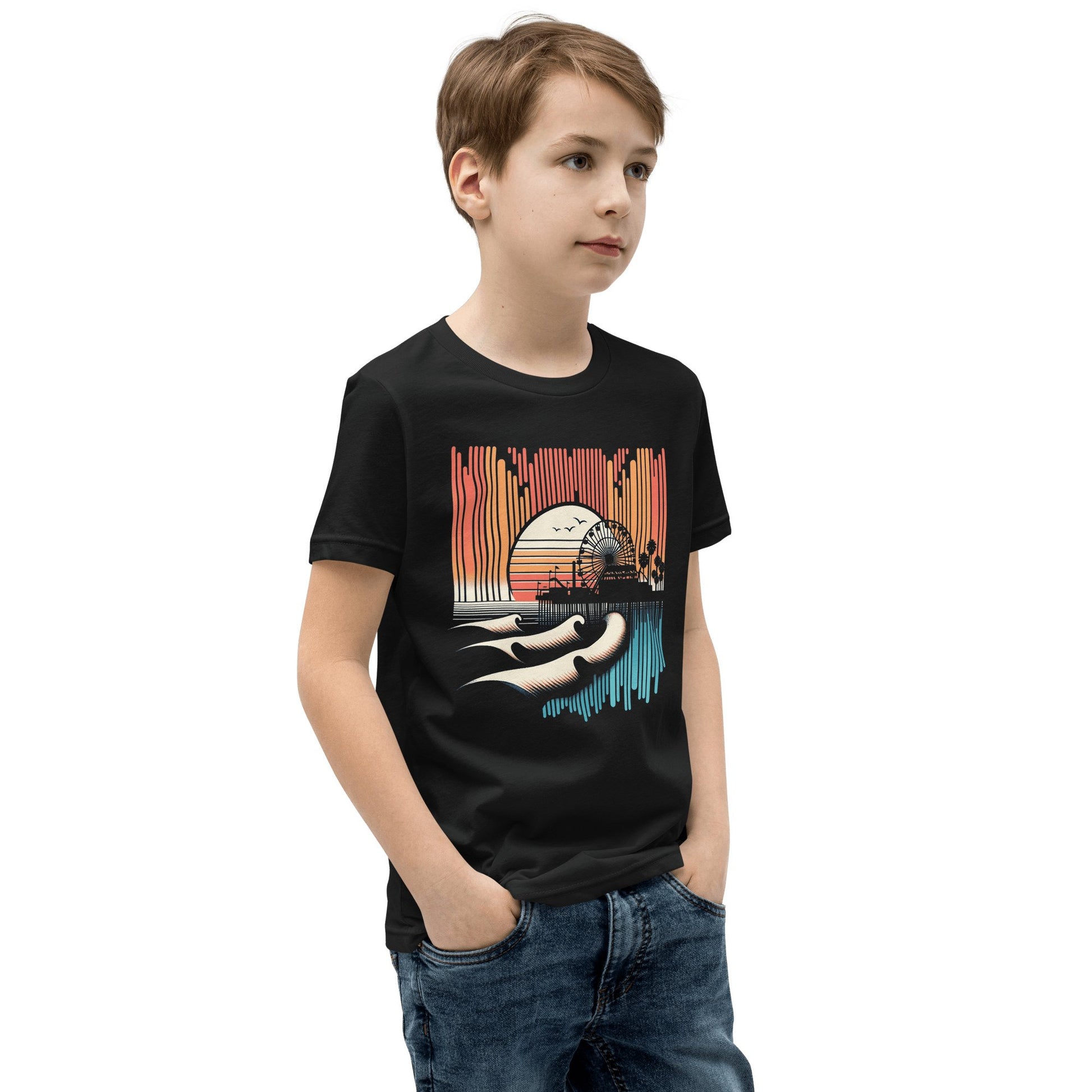 Kurzärmeliges T-Shirt für Jugendliche "Santa Monica Pier" - Artexio