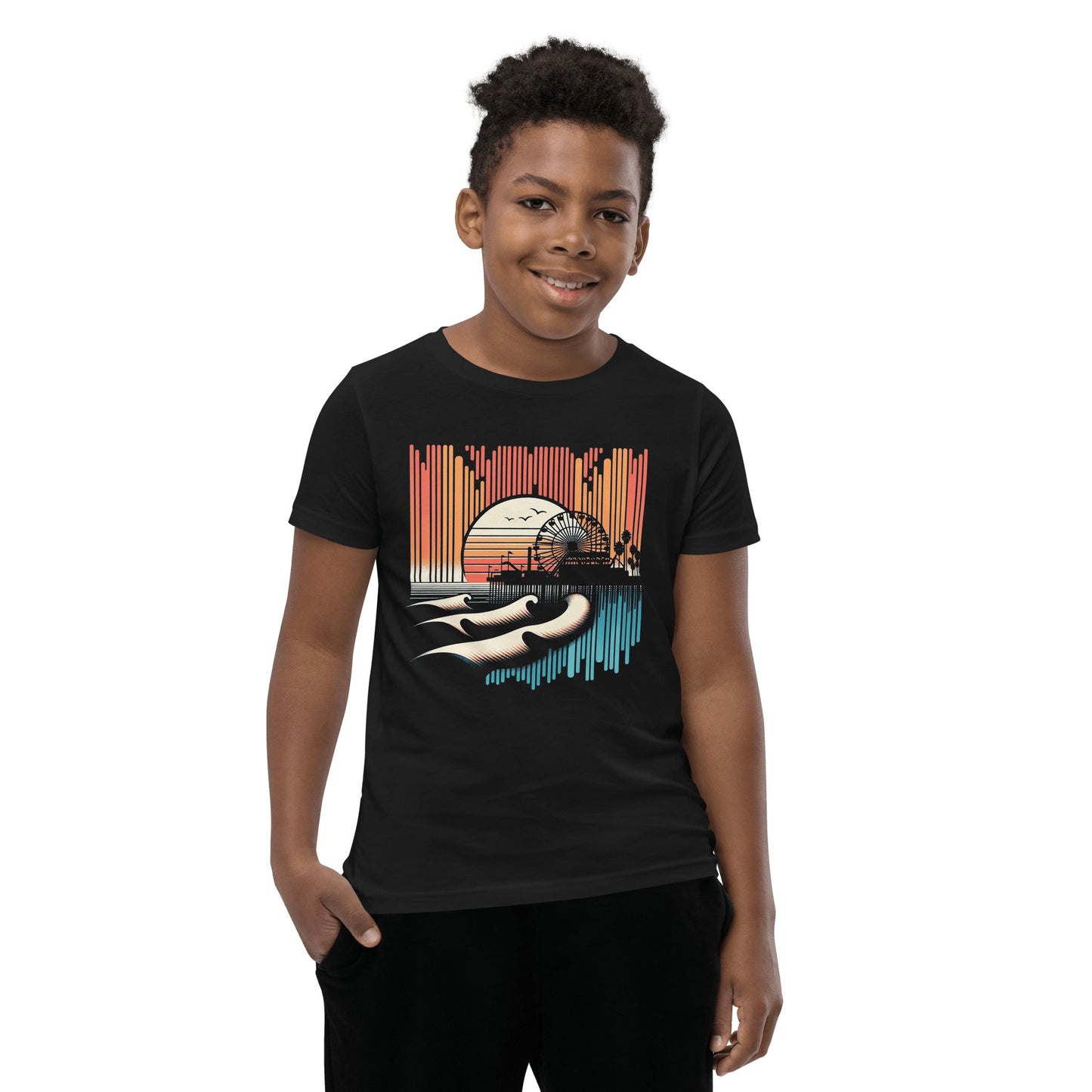 Kurzärmeliges T-Shirt für Jugendliche "Santa Monica Pier" - Artexio