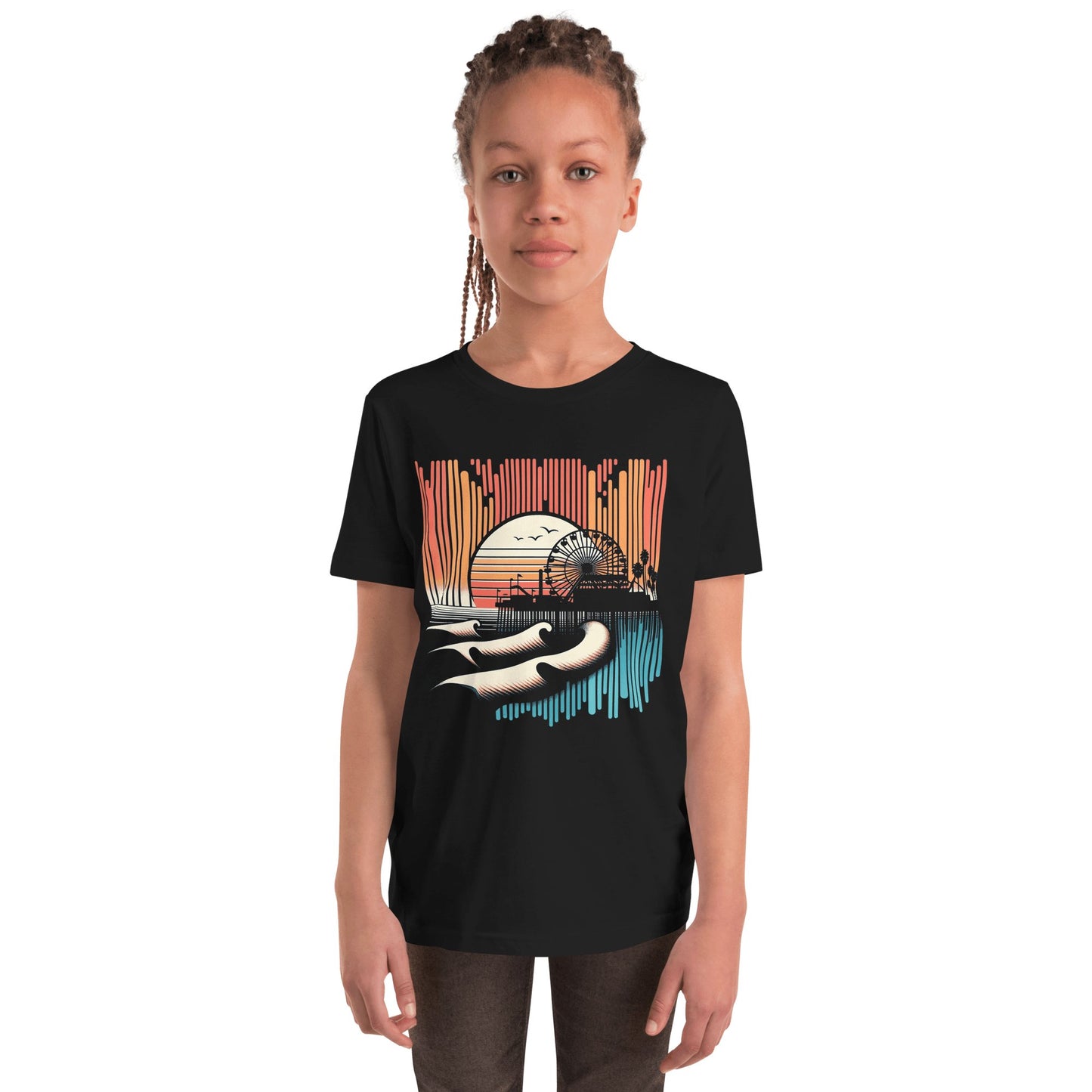 Kurzärmeliges T-Shirt für Jugendliche "Santa Monica Pier" - Artexio