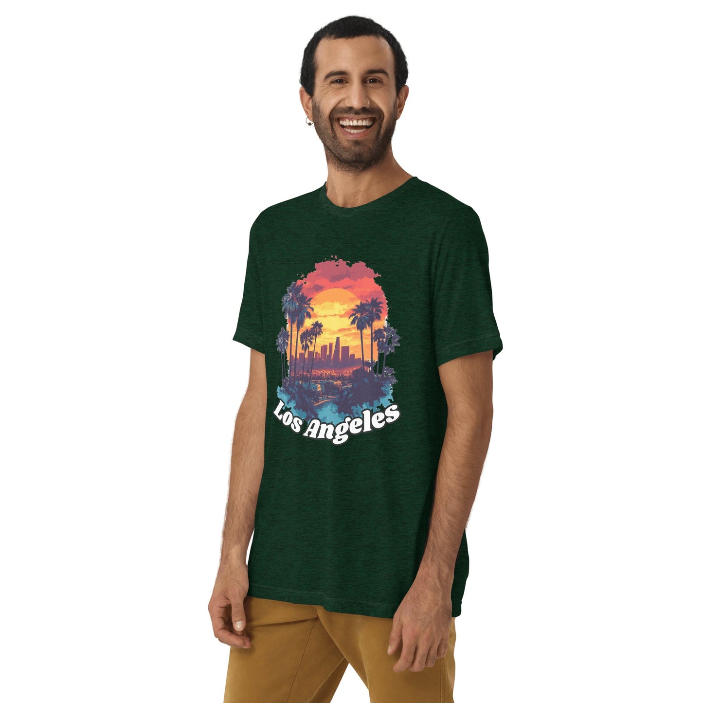 Kurzärmeliges Tri - Blend T-Shirt "Los Angeles" - Artexio