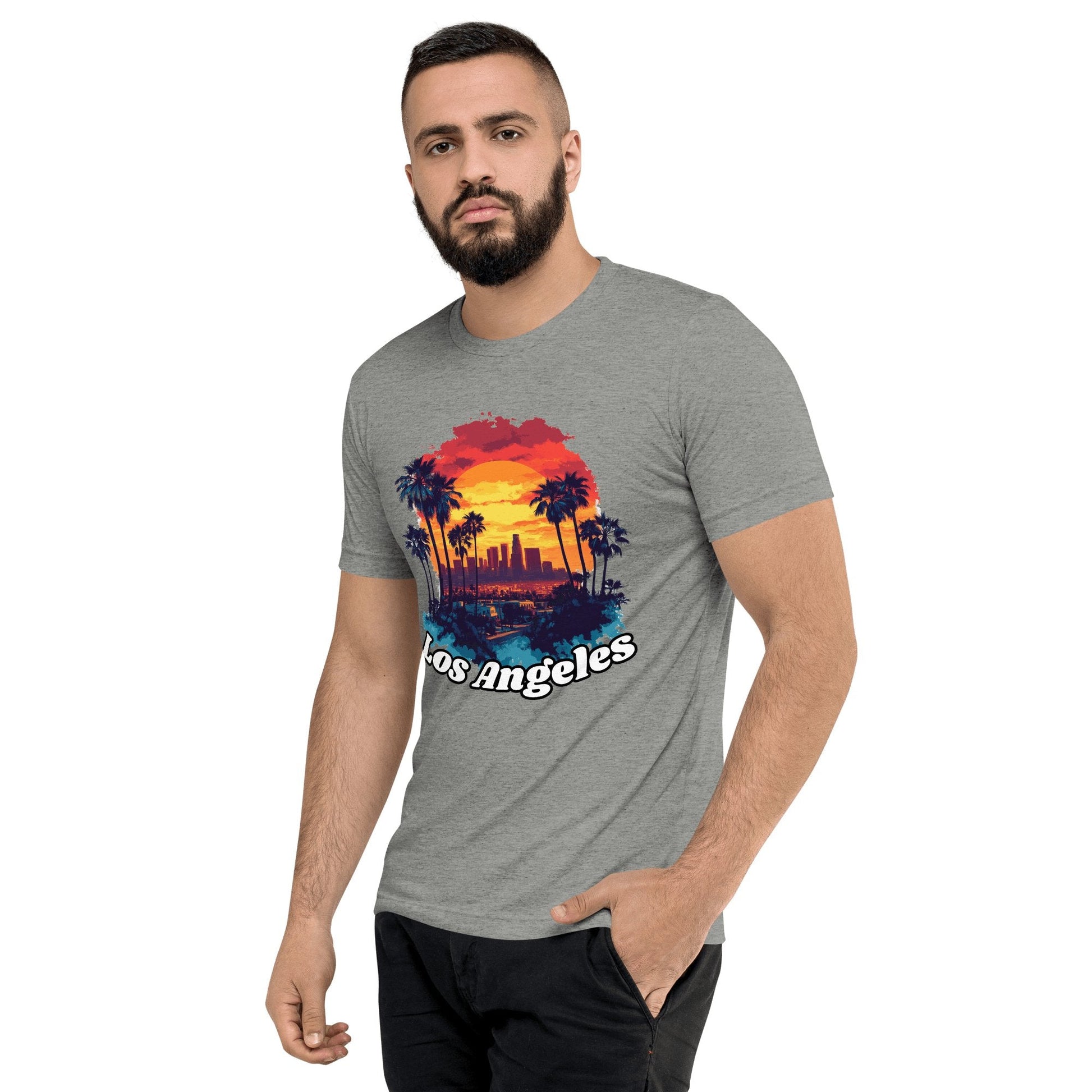 Kurzärmeliges Tri - Blend T-Shirt "Los Angeles" - Artexio