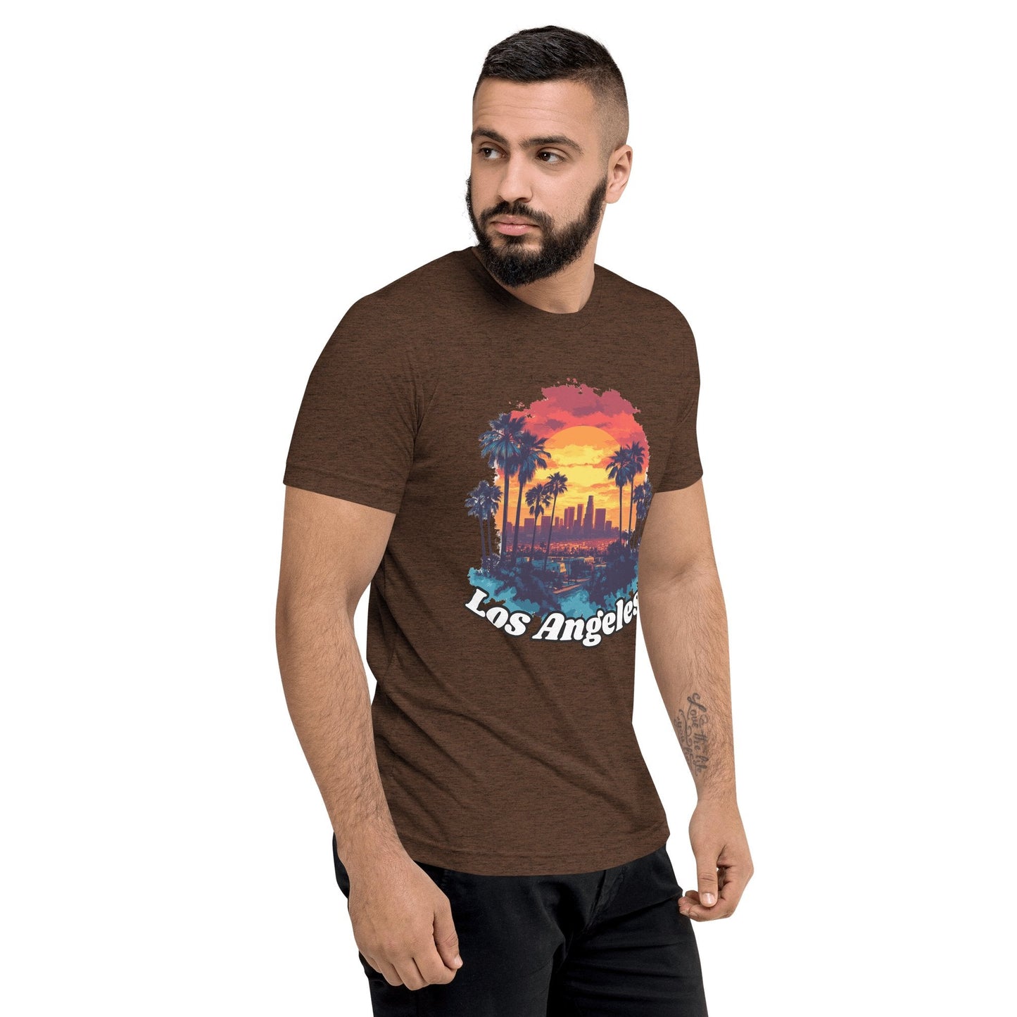 Kurzärmeliges Tri - Blend T-Shirt "Los Angeles" - Artexio