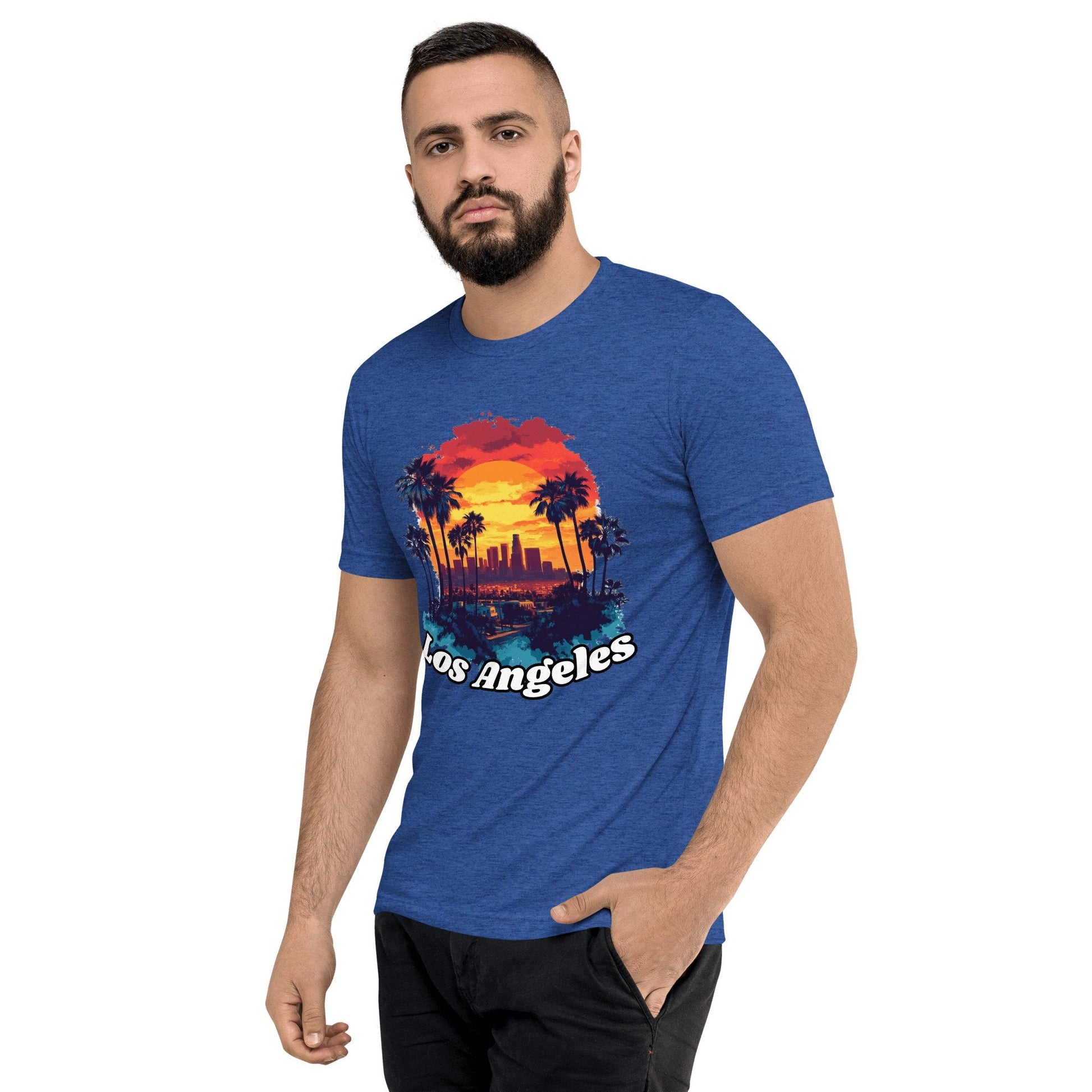 Kurzärmeliges Tri - Blend T-Shirt "Los Angeles" - Artexio