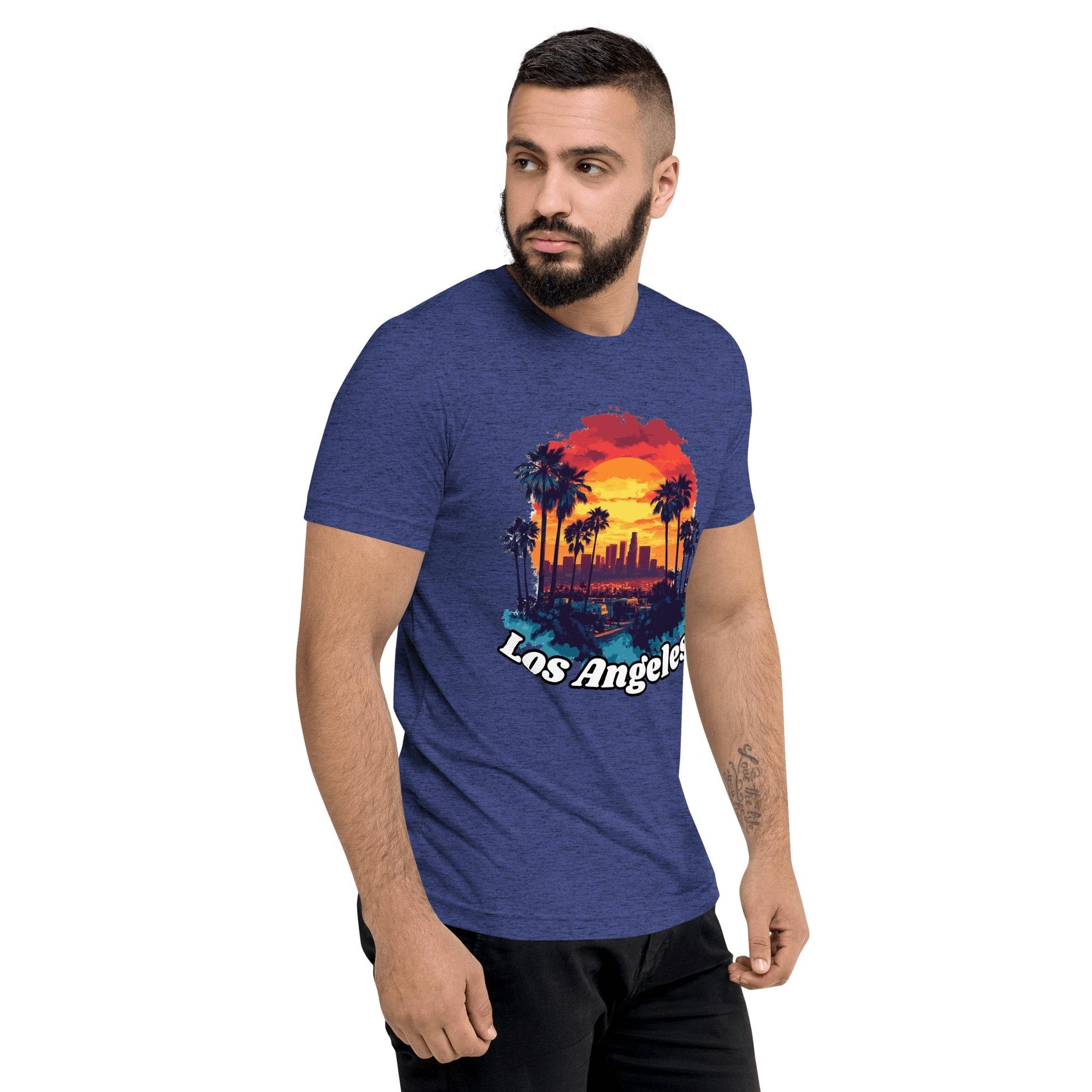 Kurzärmeliges Tri - Blend T-Shirt "Los Angeles" - Artexio