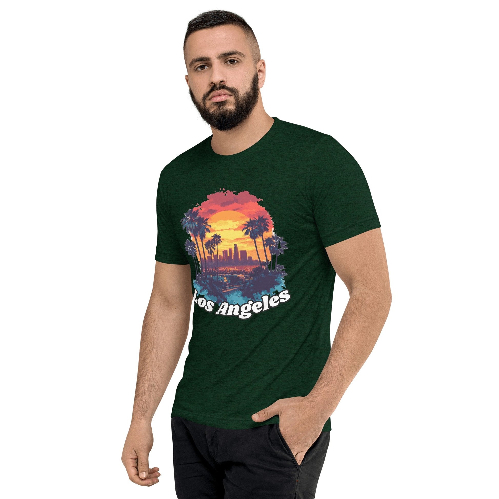 Kurzärmeliges Tri - Blend T-Shirt "Los Angeles" - Artexio