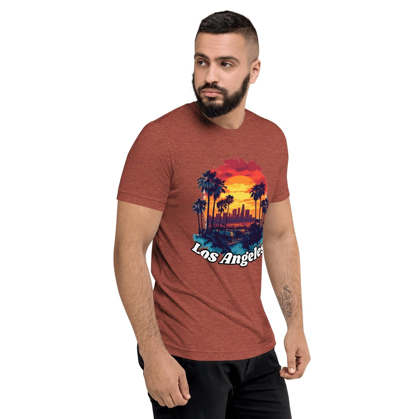 Kurzärmeliges Tri - Blend T-Shirt "Los Angeles" - Artexio