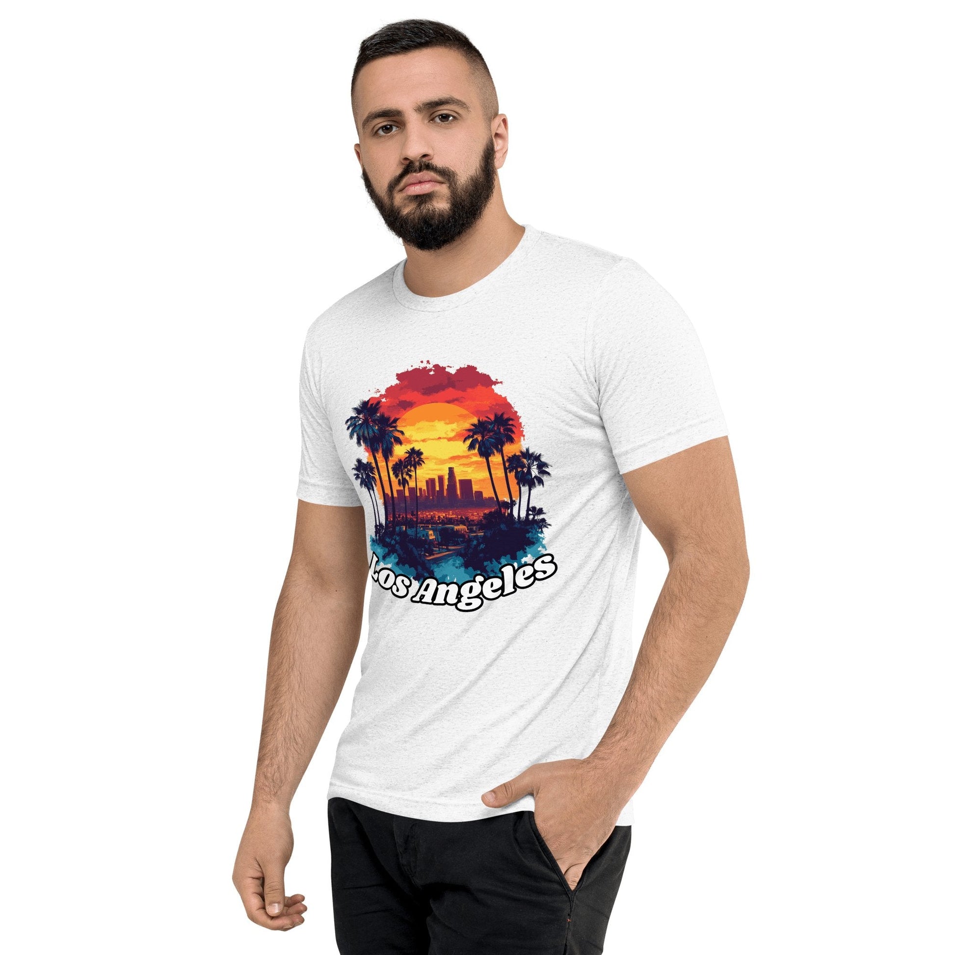 Kurzärmeliges Tri - Blend T-Shirt "Los Angeles" - Artexio