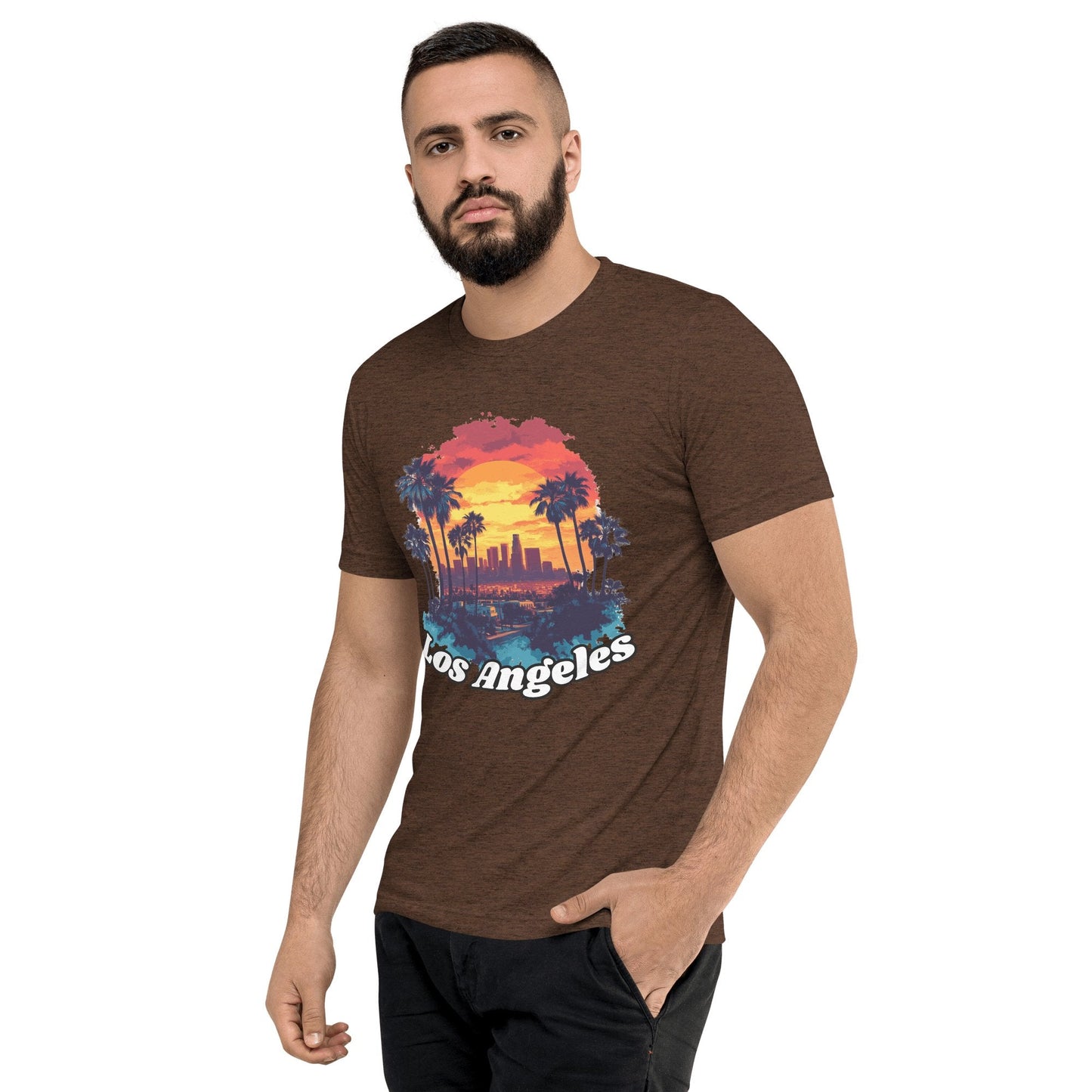 Kurzärmeliges Tri - Blend T-Shirt "Los Angeles" - Artexio