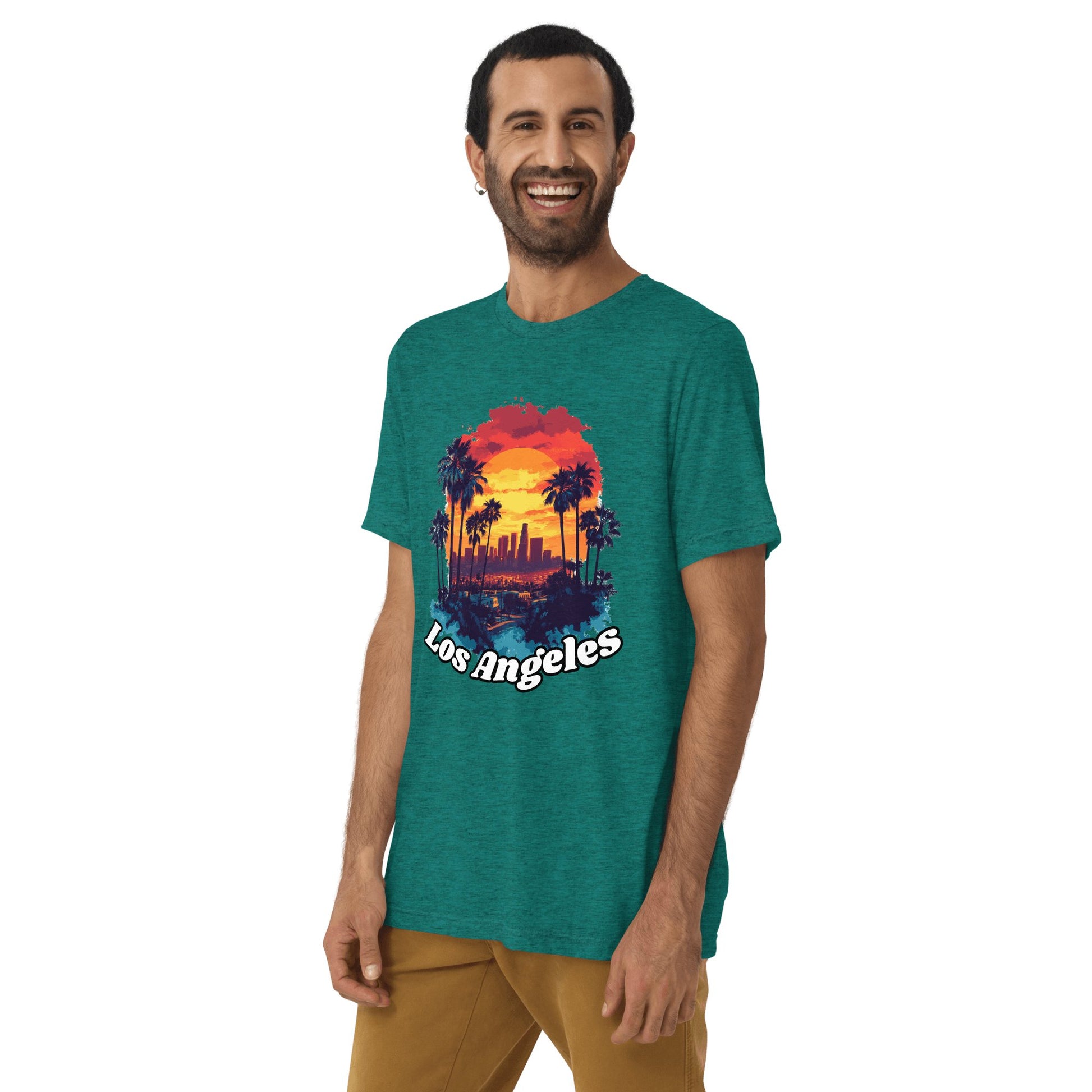 Kurzärmeliges Tri - Blend T-Shirt "Los Angeles" - Artexio