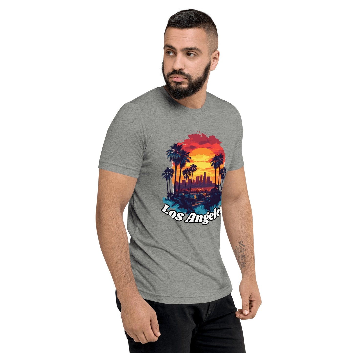 Kurzärmeliges Tri - Blend T-Shirt "Los Angeles" - Artexio