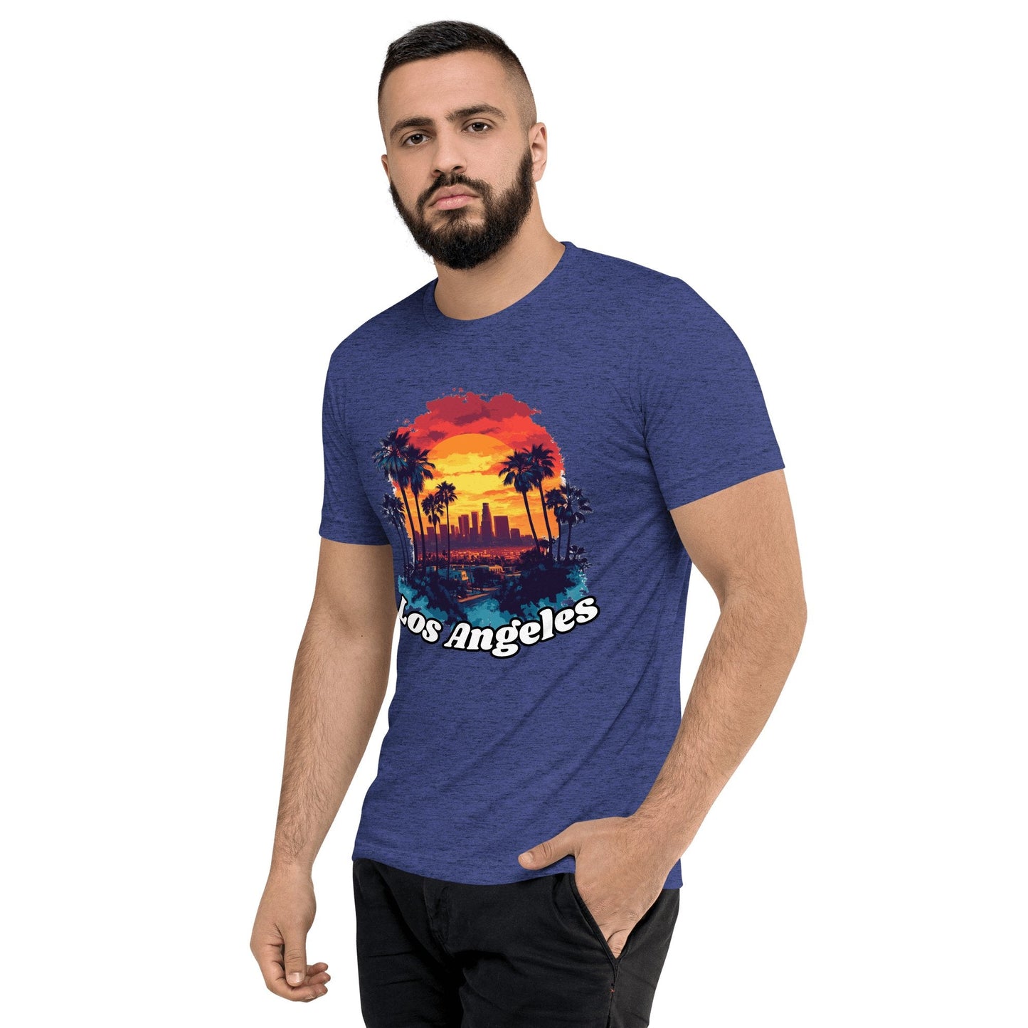 Kurzärmeliges Tri - Blend T-Shirt "Los Angeles" - Artexio