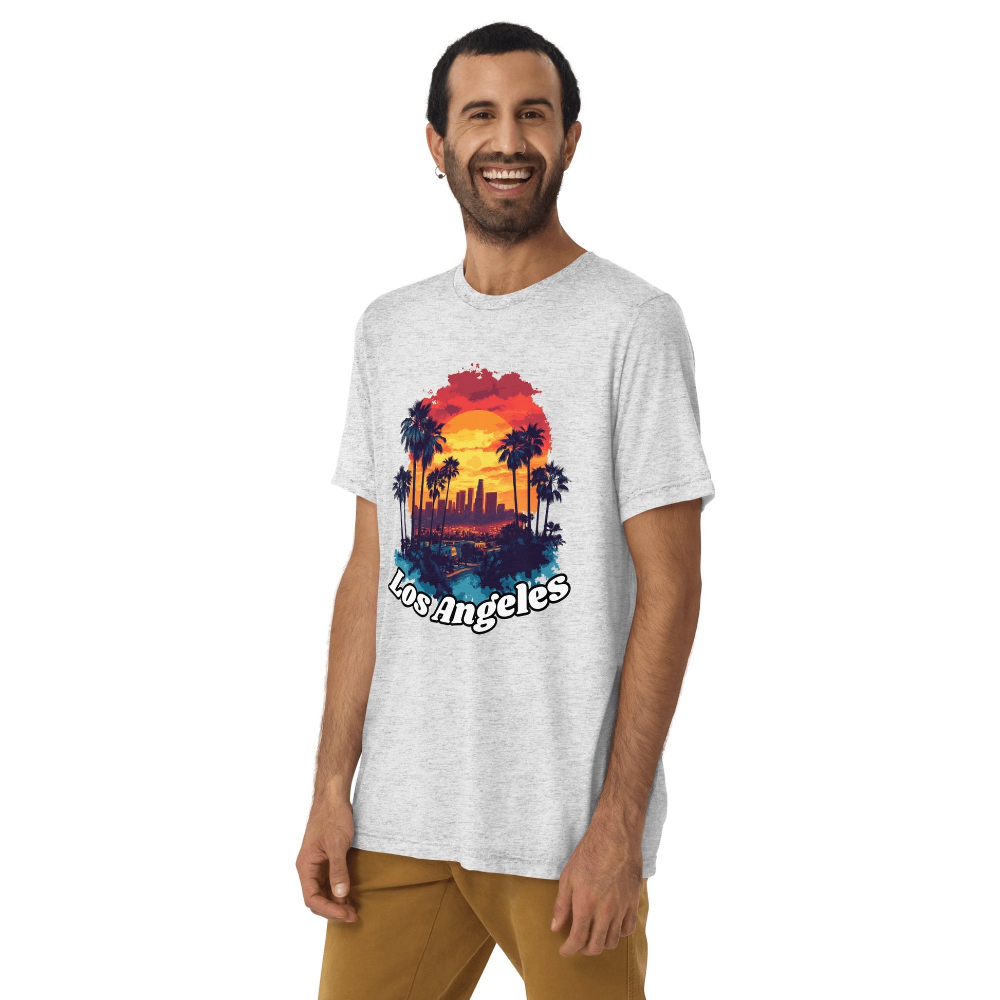 Kurzärmeliges Tri - Blend T-Shirt "Los Angeles" - Artexio