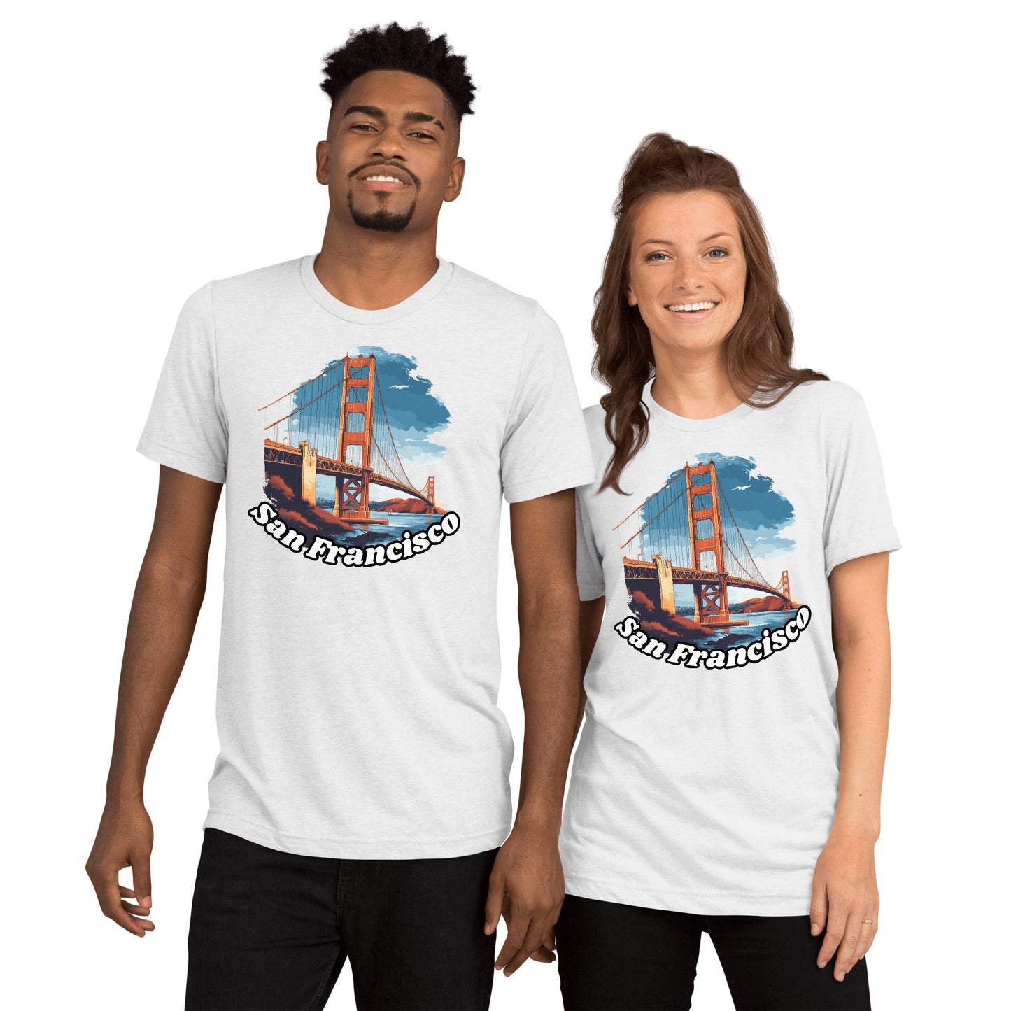 Kurzärmeliges Tri - Blend T-Shirt "San Francisco" - Artexio