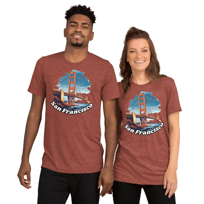 Kurzärmeliges Tri - Blend T-Shirt "San Francisco" - Artexio