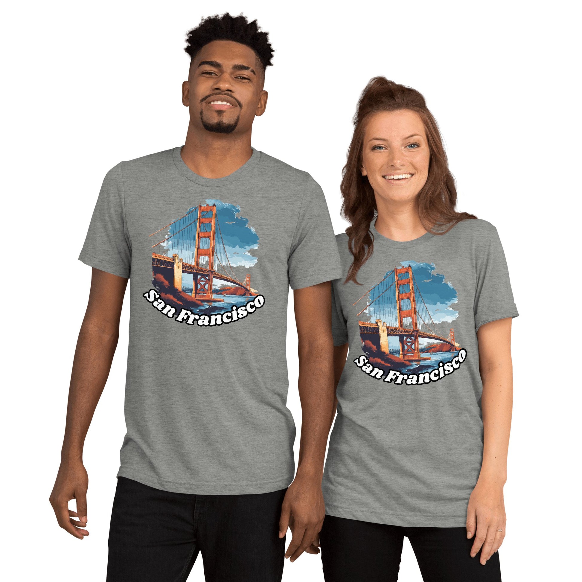 Kurzärmeliges Tri - Blend T-Shirt "San Francisco" - Artexio