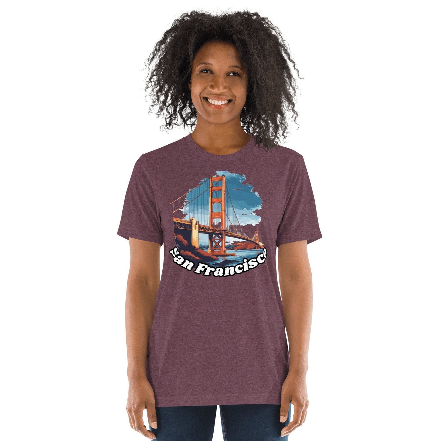 Kurzärmeliges Tri - Blend T-Shirt "San Francisco" - Artexio