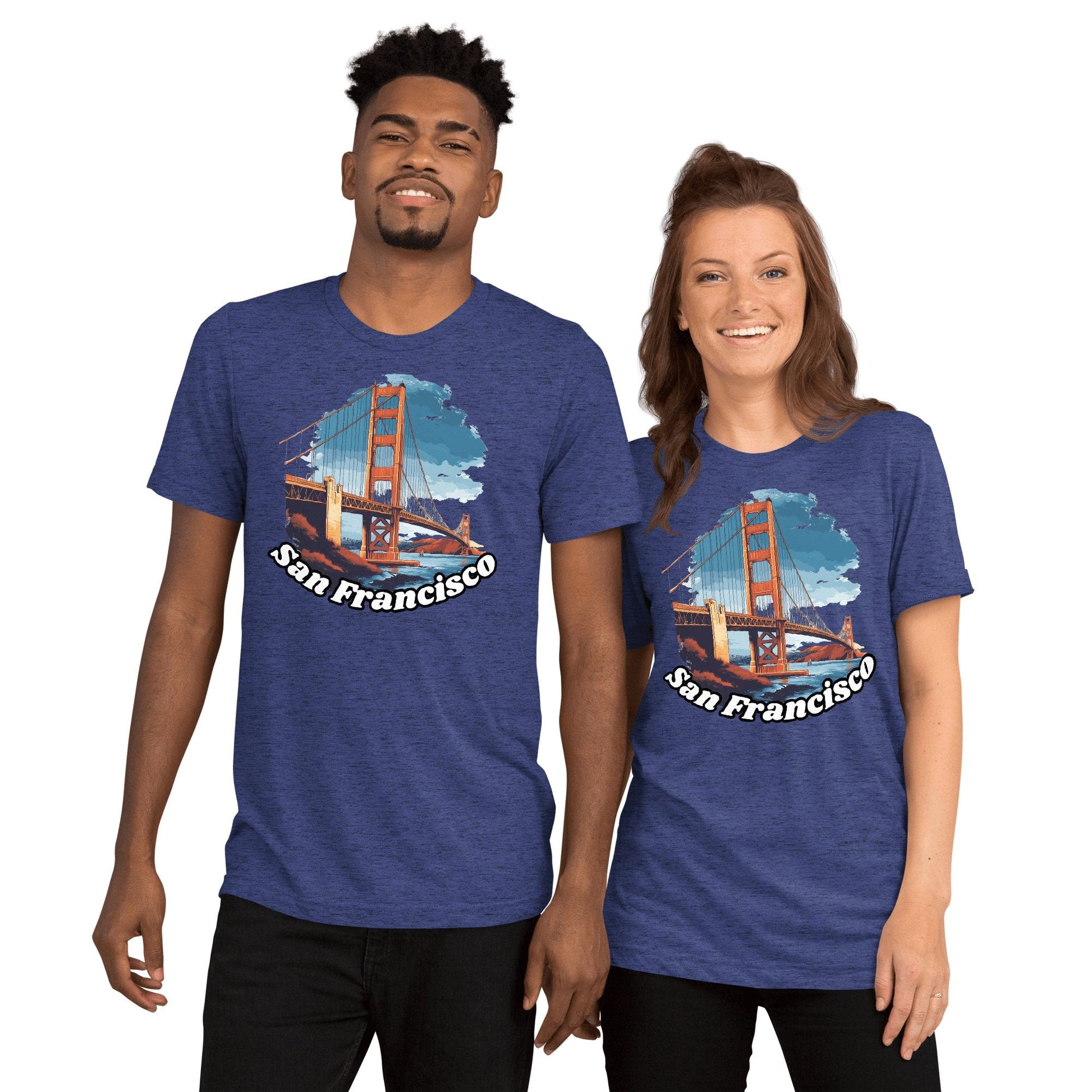 Kurzärmeliges Tri - Blend T-Shirt "San Francisco" - Artexio