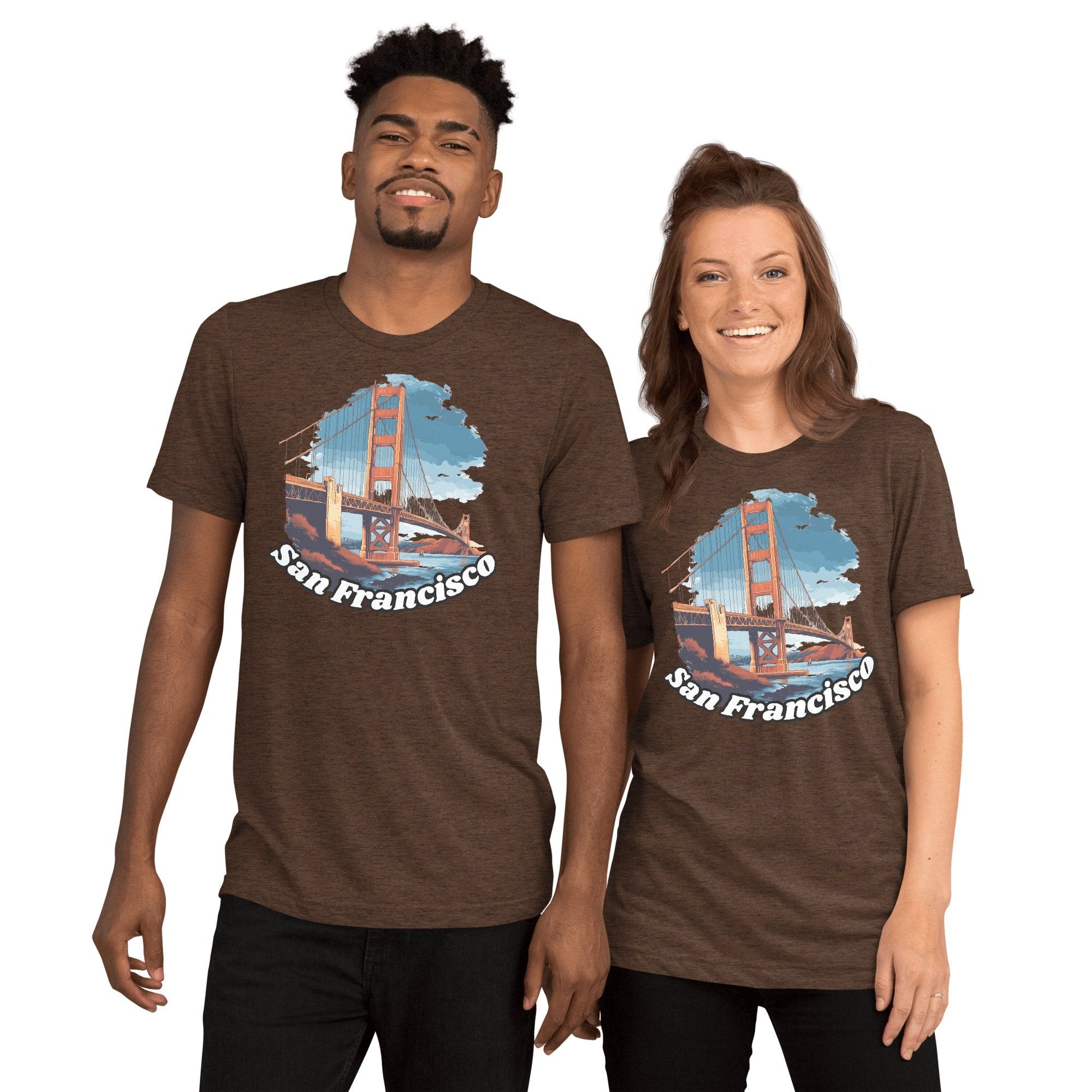 Kurzärmeliges Tri - Blend T-Shirt "San Francisco" - Artexio