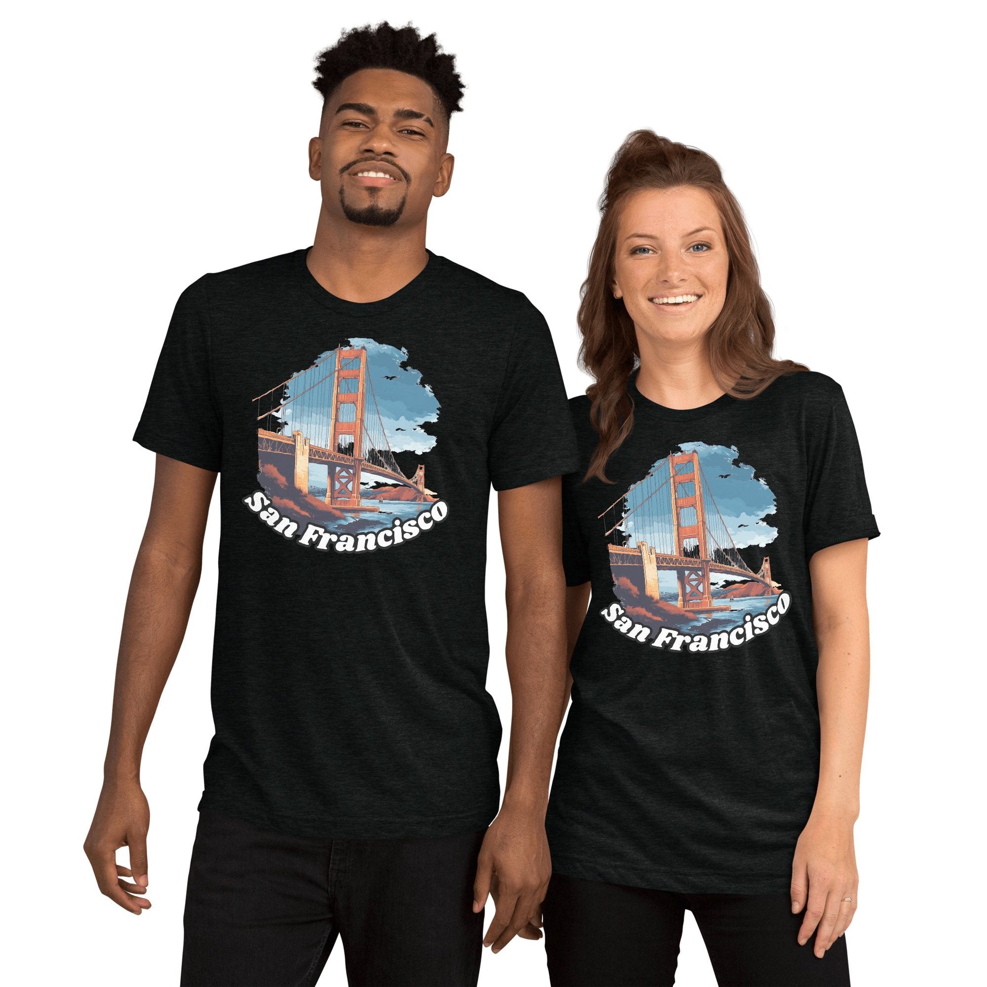 Kurzärmeliges Tri - Blend T-Shirt "San Francisco" - Artexio